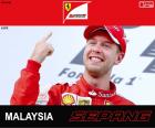 Себастьян Феттель празднует свою победу в Гран-при Малайзии 2015